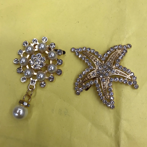Pearl Pendant Golden Starfish Luggage Accessories Shoe Buckle Accessories Clothing Accessories