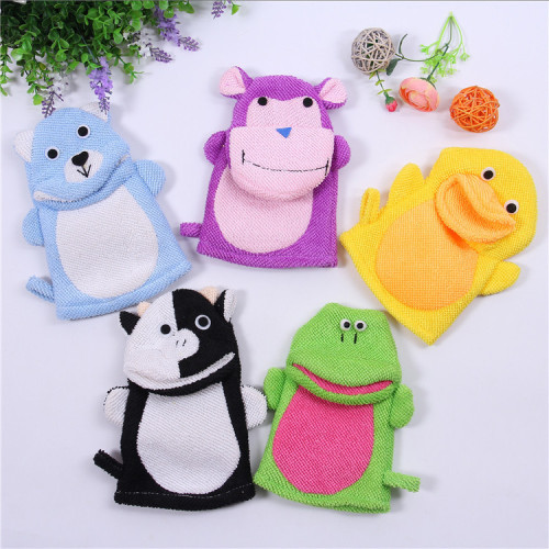 factory direct selling big mouth animal gloves convenient and practical exfoliating cartoon bath gloves