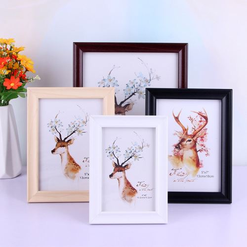 Simple Solid Wood MDF Photo Frame Table 678-Inch MDF Photo Frame Photo Frame A4a3 Business License Frame wholesale