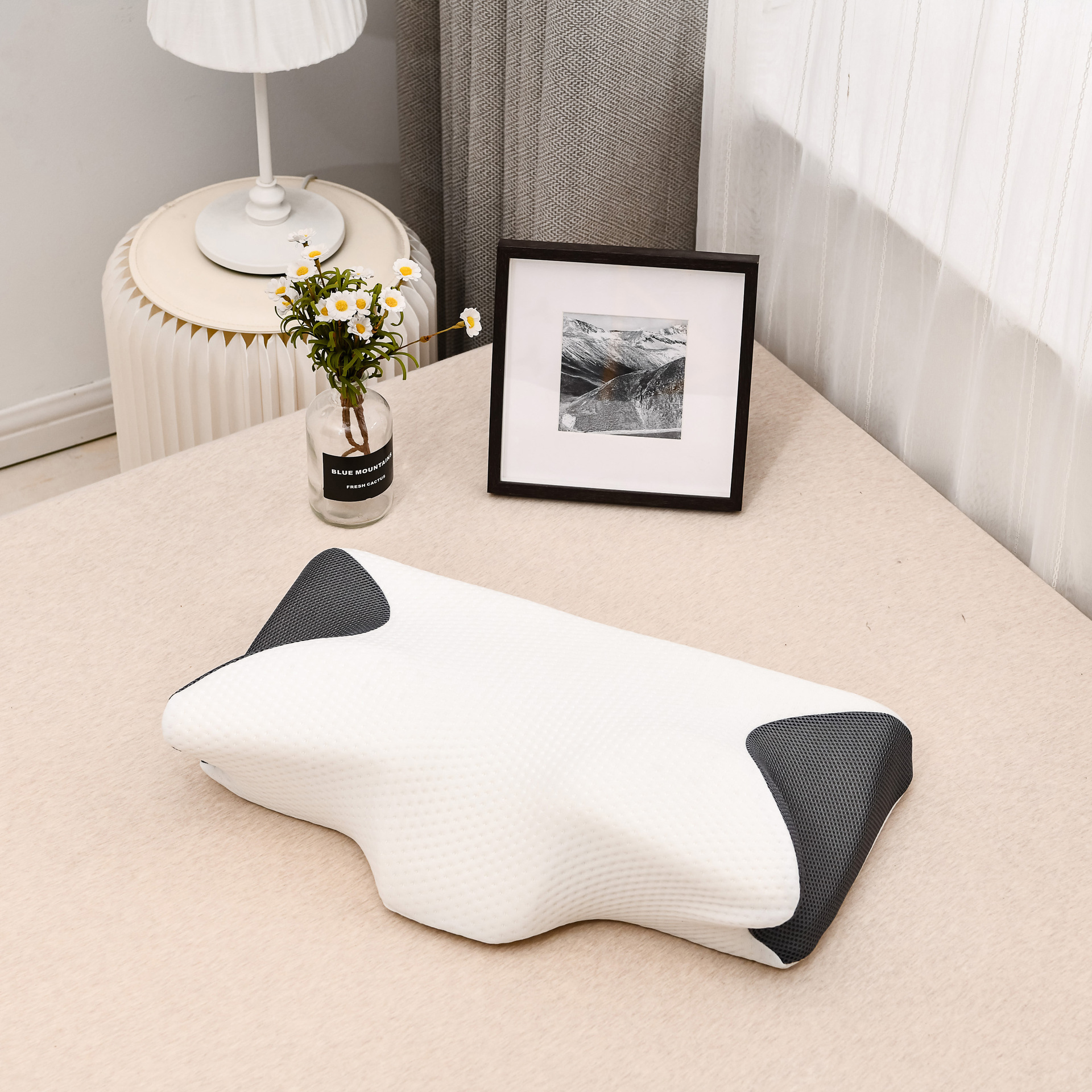 Foreign Trade Customized Tencel Horn Anti-Snoring Pillow Memory Cotton Pillow Amazon Hot Cervical Pi