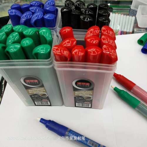 BYB G-201 Extended Plastic Box Whiteboard Pen Large Capacity Replaceable Core Super Long Writing Factory Direct Sales