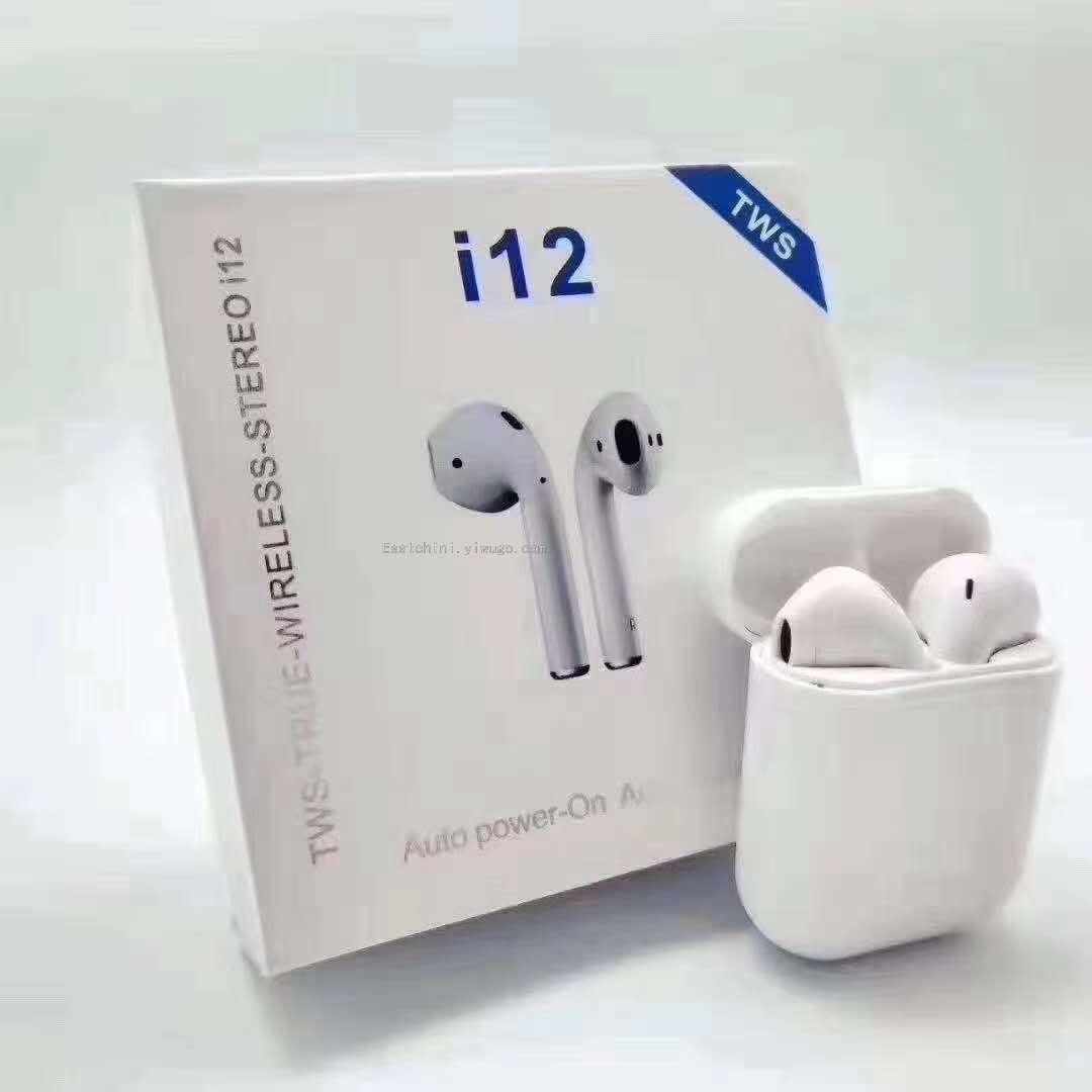 跨境专供i12无线蓝牙耳机tws蓝牙带充电仓运动耳机直销