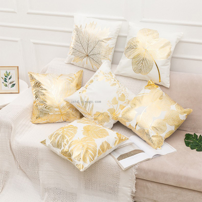Gilding Pillow Case Customized Amazon Hot Home Sofa Living Room Cushion Cover Gilding Lumbar Cushion Cover Factory 
