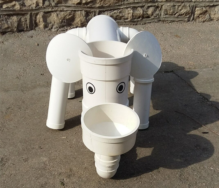 幼儿园自然角pvc管道式卡通动物造型花架摆件装饰品手工创意作业