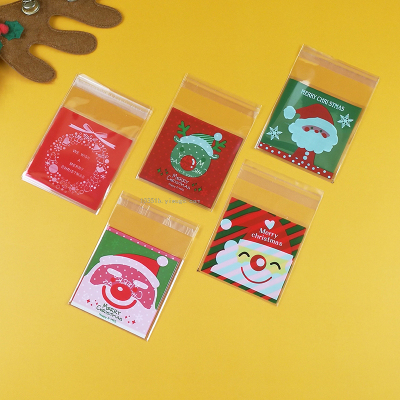 Santa Claus OPP Self-Adhesive Bag Biscuits Bag Sample Handmade Soap Test Pack Small Packaging Bag 100 Wholesale