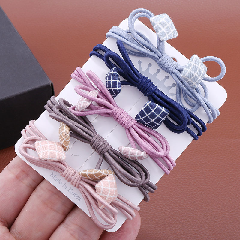 INS Style Korean Style Fabric Button Knotted Rubber Band Int...