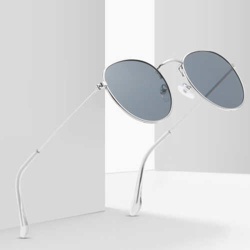 New Sunglasses 3447 Trendy round Rim Sunglasses Colorful Reflective Sun Glasses