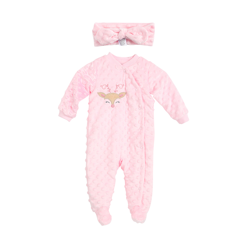 Newborn Jumpsuit Autumn and Winter Rompers Baby Cotton-Padded Thick Warm Clothes Baby Girl Long Type