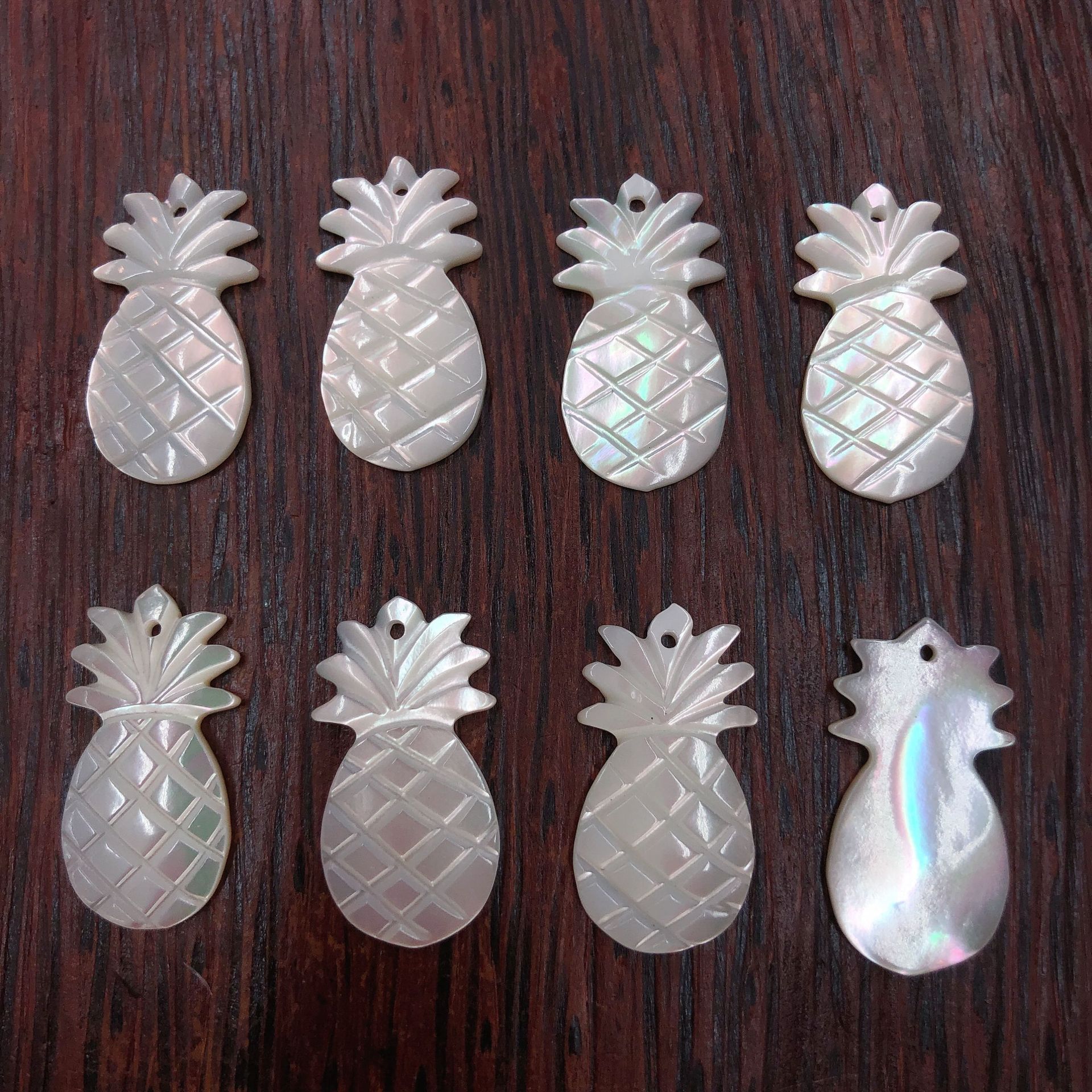 White Shell Cut Carved Pineapple Shape Edge Hole Pendant Necklace Bracelet Jewelry Accessories Amazo