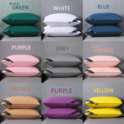 Hotel Brushed Pillow Multi-Color Optional High School Low Hotel Pillow Core Single Dormitory Neck Pillow Bedding 