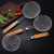 Small Wooden Handle Stainless Sieve Fried Filtering Strainer Anti-Scalding Wooden Handle Skimmer