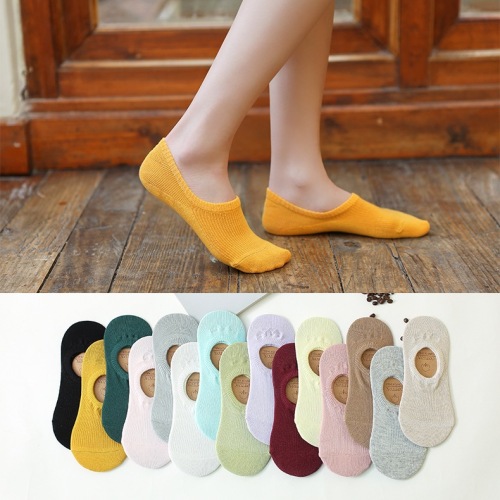 summer pure color socks women‘s classic all-match strip invisible socks low-cut silicone non-slip ankle socks manufacturer wholesale