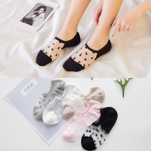 summer socks transparent lace women‘s socks cotton personality shallow mouth invisible ankle socks color changing socks factory wholesale