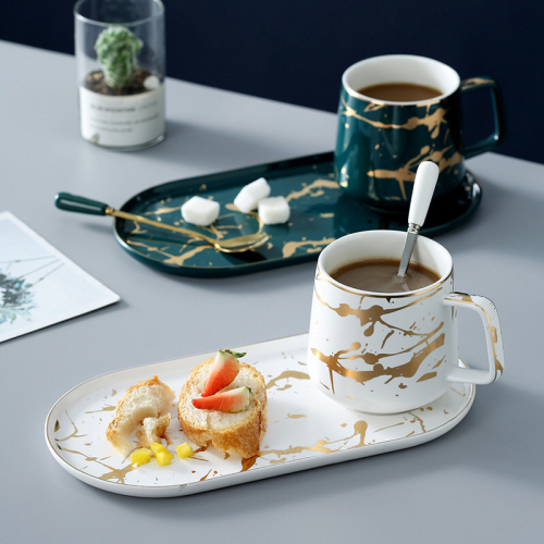 breakfast ceramic cup plate gift tea set daily necessities mug water cup tableware ins simple european style