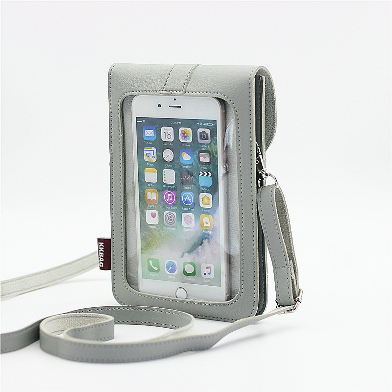Cross-Border Women's Bag Currently Available Lock Cross-Body PU Leather Touch Screen Phone Bag 