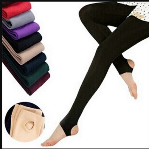 Autumn and Winter New Women‘s Hairy Pants Outer Wear Fleece-Lined Feet Pants Step-on Brushed Pantyhose Leggings