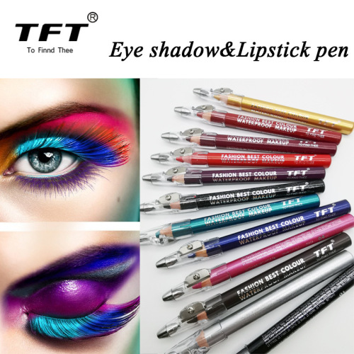 TFT Foreign Trade New Eye Shadow Pen with Pencil Sharpener Lipstick Pen Lip Liner Pen Factory Direct Sales OEM