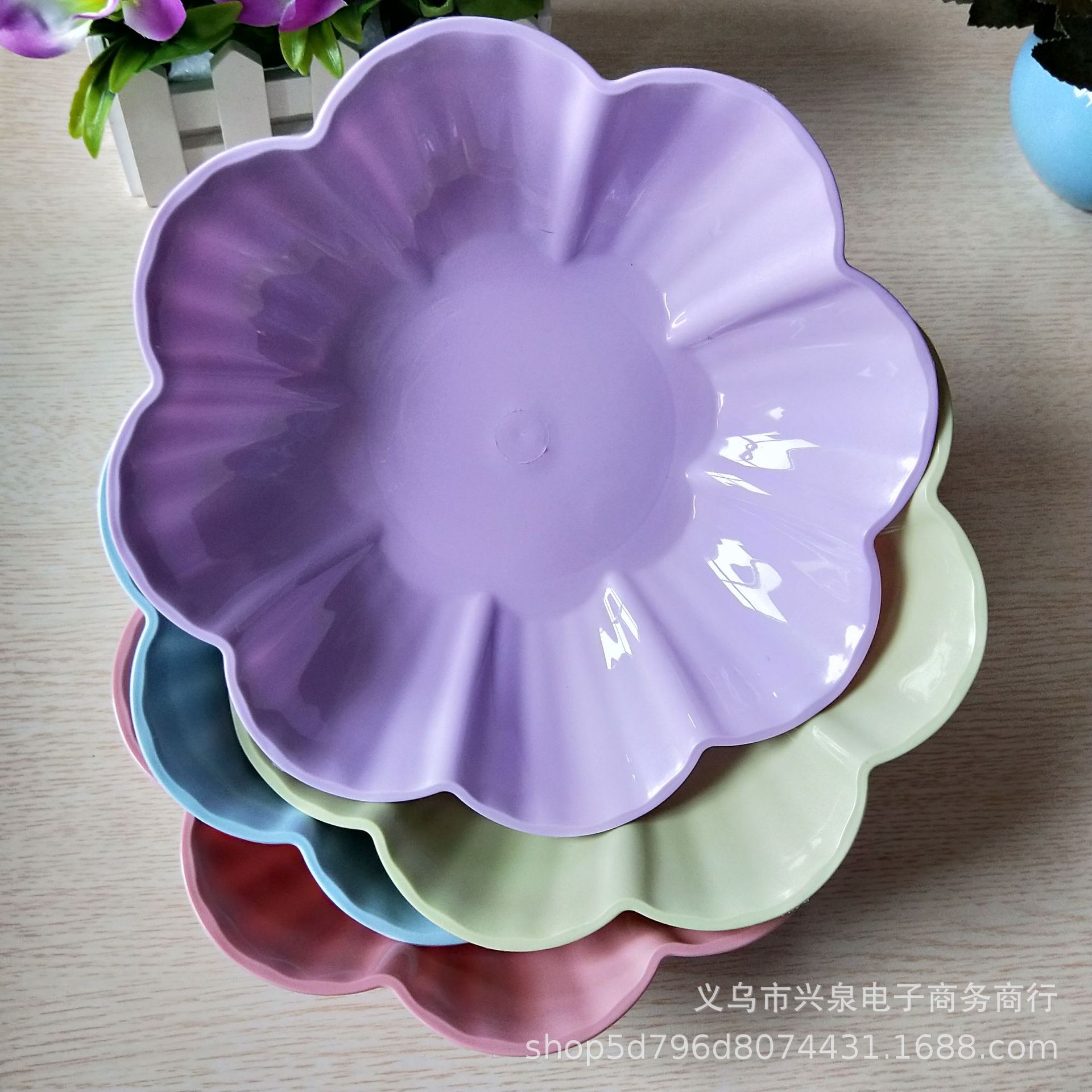 花色果盘果盘糖果盘花瓣果盘 糖果色零食盘 一元2元货源