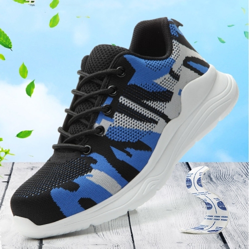 Cross-Border Flyknit Breathable Protective Shoes Men‘s Anti-Smashing Anti-Piercing Safety Work Shoes Kevlar Protective Shoes