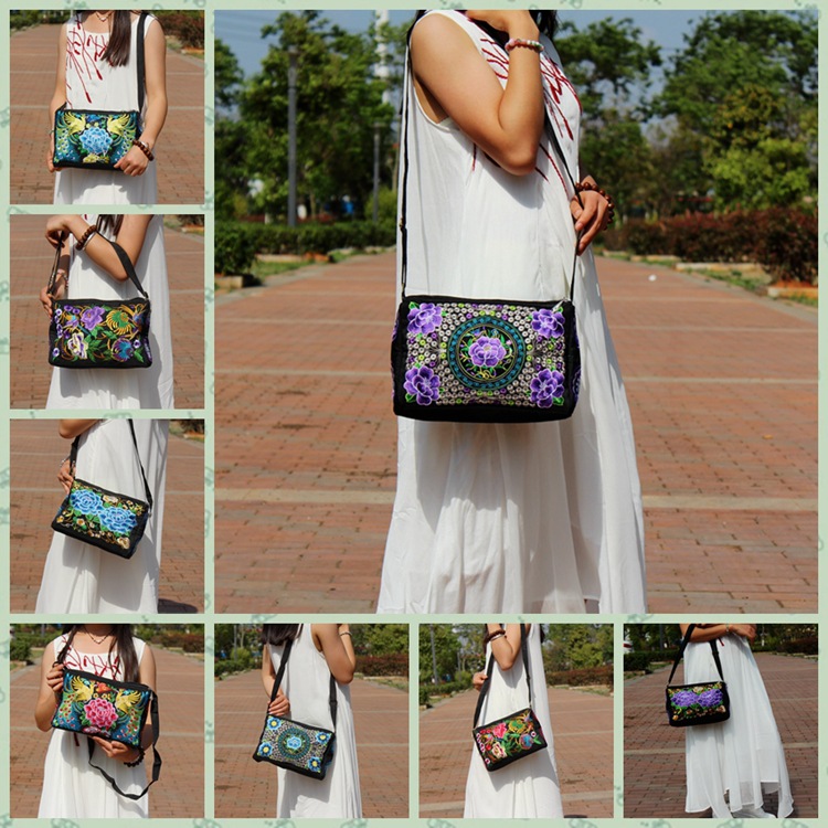 Factory Wholesale Shoulder Bag Yunnan National Style Embroidered Bag Messenger Bag Women's Embr