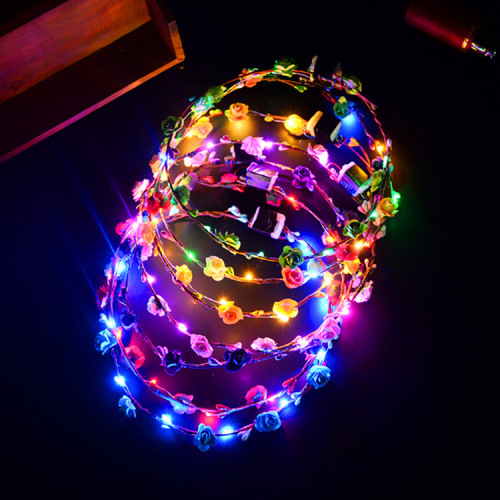 Luminous Garland Colorful Ten Lights Led Headwear New Children‘s Toys Hawaii Flash Garland Summer Hot Sale