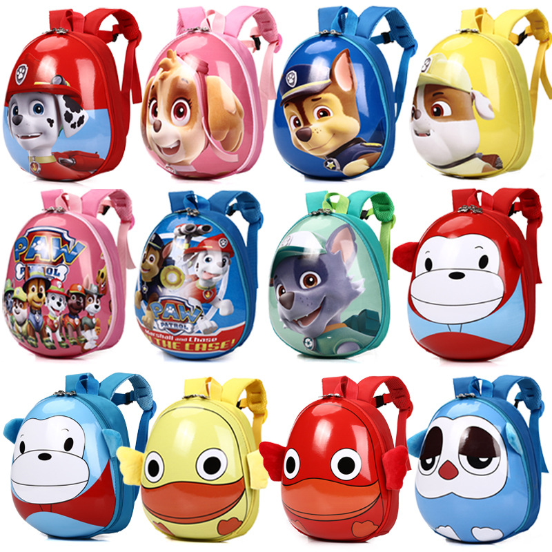 Children's Schoolbag Kindergarten 2-5 Years Old Paw Patrol Cartoon Cute Eggshell Backpack Train