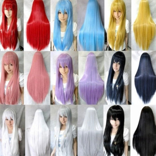 cos anime wig wholesale color long straight hair cosplay wig role play