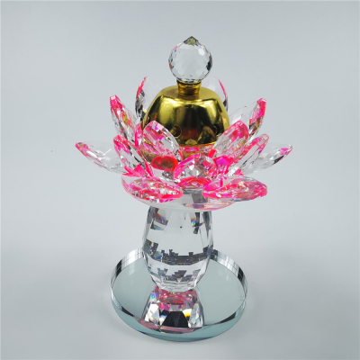 Crystal Lotus Incense Burner Candlestick Dual-Use 6 Colors Optional Domestic Ornaments Crafts