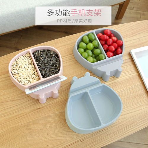 creative plastic fruit plate lazy with mobile phone bracket snack fruit plate living room home dormitory artifact fruit plate with bracket