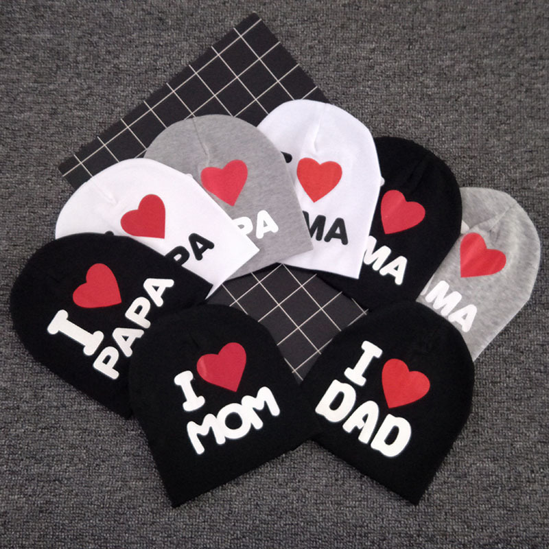 I Love My Mom and Dad Children's Hat Printing Love Cap Men's and Women's Baby Cotton