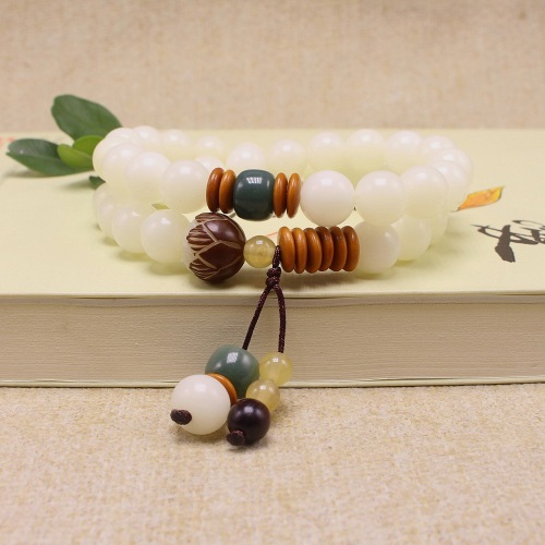 original 36 white jade bodhi root lotus bracelet multi-layer bodhi buddha beads rosary bracelet wholesale