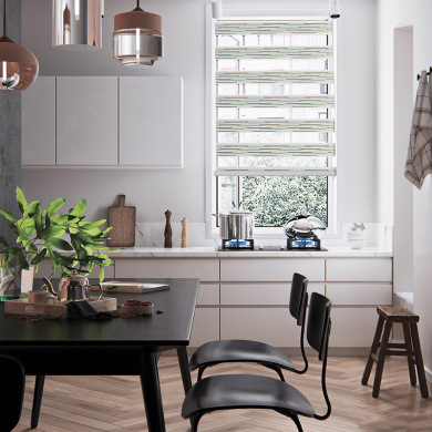 cortina roller北欧厨房百叶窗帘浴室卫生间半遮光渐变柔纱帘