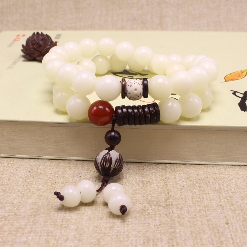 Bodhi Root Lotus Bracelet 2 Circles Bodhi Seed Buddha Beads Rosary Bracelet Men and Women All-Matching Birthday Gift