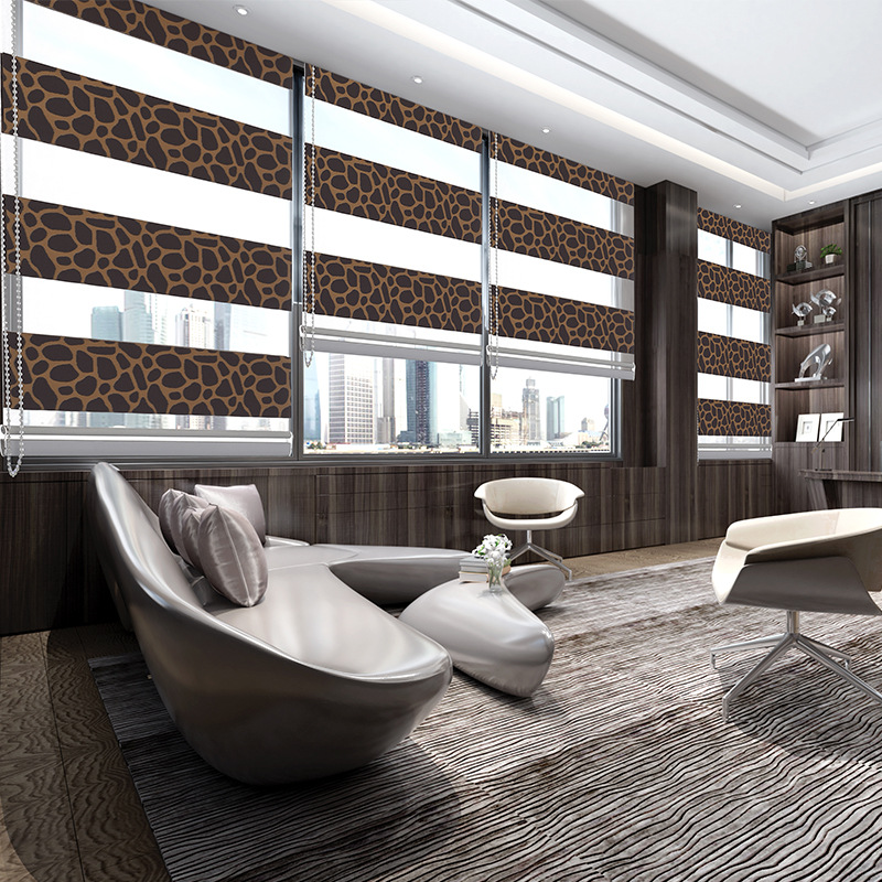 Small Stone Soft Gauze Curtain Restaurant Office Half Shade Curtain Hotel Business Place Louver Roll