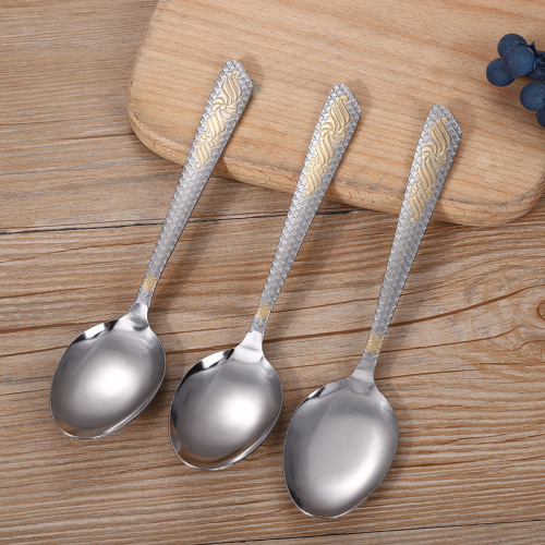 chengfa hotel tableware stainless steel knife， fork and spoon western tableware stainless steel spoon factory direct sales fashion simple