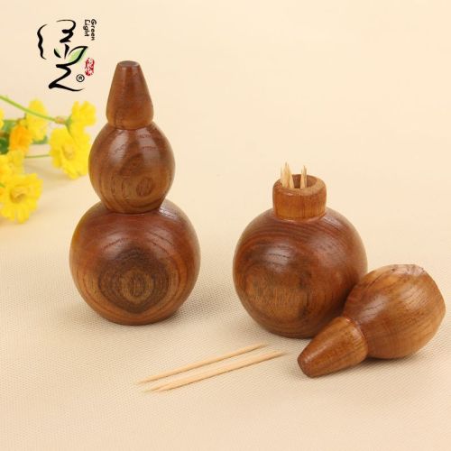 Wholesale Gourd Toothpick Tin Toothpick Holder Wooden Toothpick Box Fashion Creative Convenient Toothpick Box Factory Direct Sales