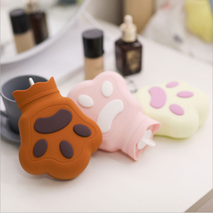 Cute Bear Paw Silicon Hot-Water Bag Microwaveable Heating Explosion-Proof Cartoon Mini Hand Warmer B