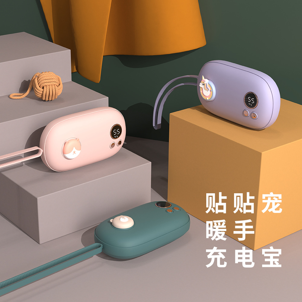 New USB Hand Warmer Power Bank Cartoon Pocket Bear Mobile Power Warm Baby Dual-Use Gift Custom Logo