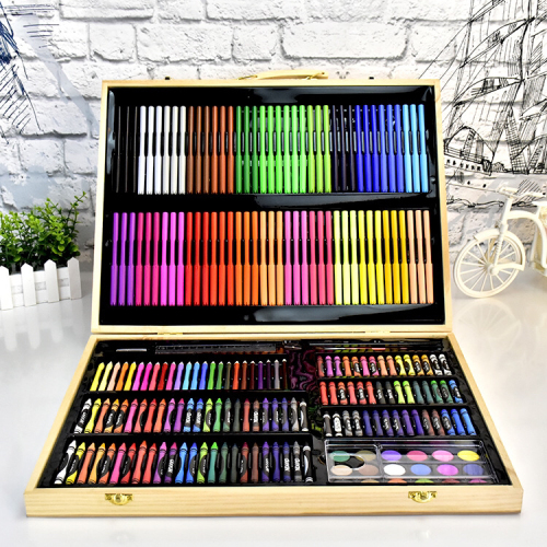 251-piece brush solid wood painting gift box children watercolor pen set drawing gift