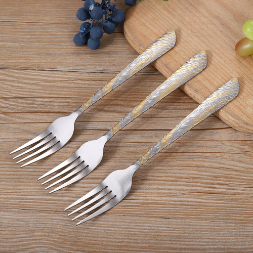 Stainless Steel Spoon Knife and Fork Tableware Full Set Hotel Western Tableware Factory Direct Sales Personalized Patterns Knife and Fork Gift