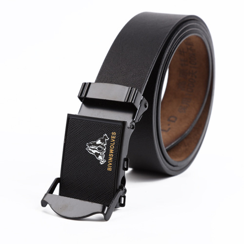 Manufacturer Wholesale Leather Belt Men‘s Toothless Buckle Pants Belt High-Grade Cowhide Business Fashion Belt