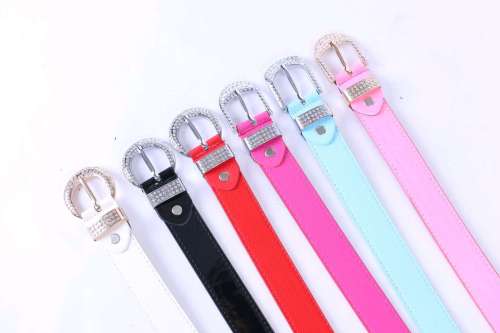 women‘s imitation leather belt fashion belt diamond buckle belt primary and secondary school students belt factory direct sales