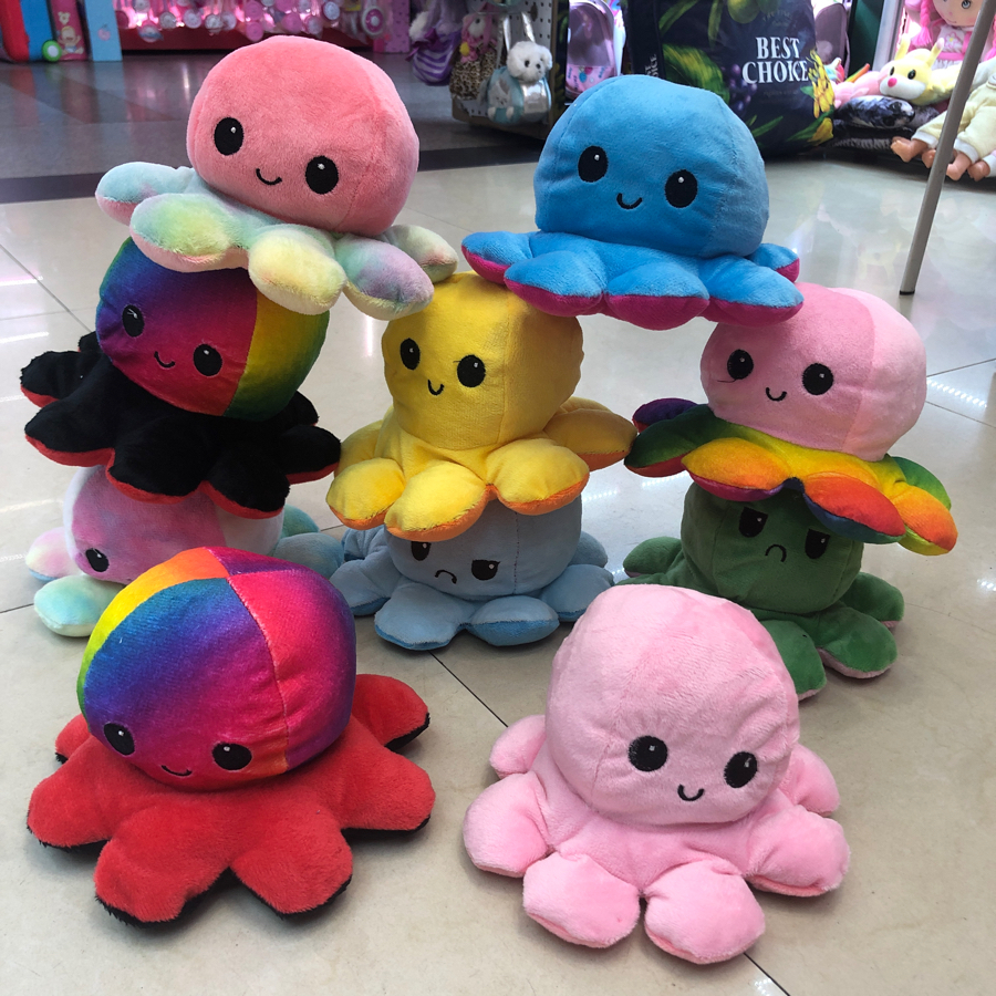 Supply Cute Turn-over Octopus Doll Double-Sided Expression Flip Octopus ...