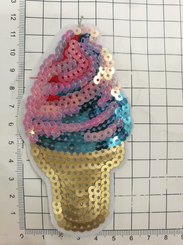 Embroidered Cloth Stickers Sequin Embroidery Patch Sequined Embroidered Cloth Stickers Clothing Accessories Trademark Ice Cream Sequin Embroidery Cloth Stickers