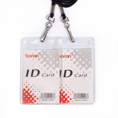 Wholesale Customized PVC Soft Film ID Card Cover Access Control Card Insert Holder Transparent Working Name Tag Student Card Holder Exhibition Card