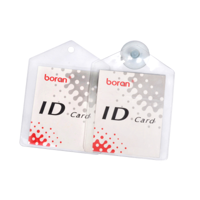 Customized Soft Film PVC ID Card Case Vertical Transparent Work Permit Name Tag Student Card Holder Exhibition Card Protective Cover