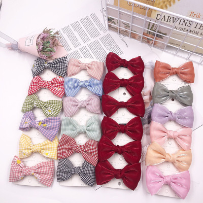 Small Bow Barrettes Side Clip Simple All-Match Student Hairpin Factory Direct Sales 2 Yuan Store Supply