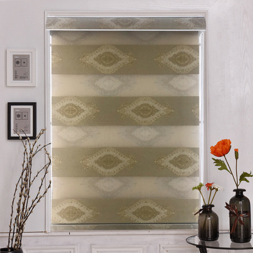 European-Style Printing Shading Double-Layer Roller Shade Curtain Office Sunshade Louver Curtain Bathroom Louver Curtain