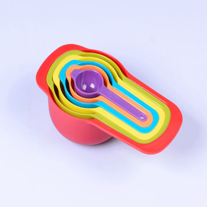 rainbow color 6-piece plastic measuring cups