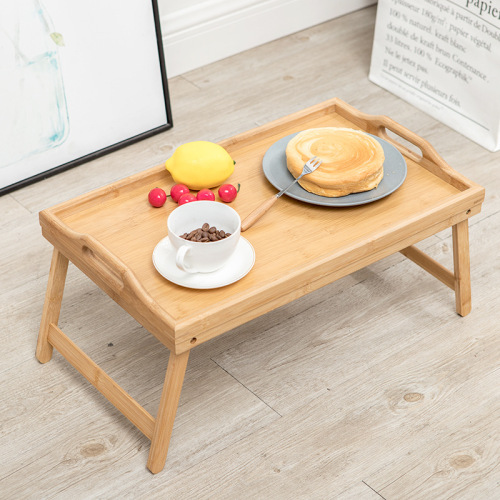 Lazy Folding Table Multi-Functional Bamboo Tray Household Bedroom Solid Wood Tray Bamboo Simple Computer Small Table Customization